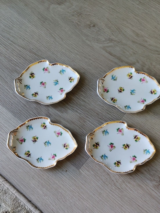 Godinger Other - Lot Of 4 Vintage I.Godinger &Co Porcelain Leaves Shaped Dishes Y2K Cottagecore